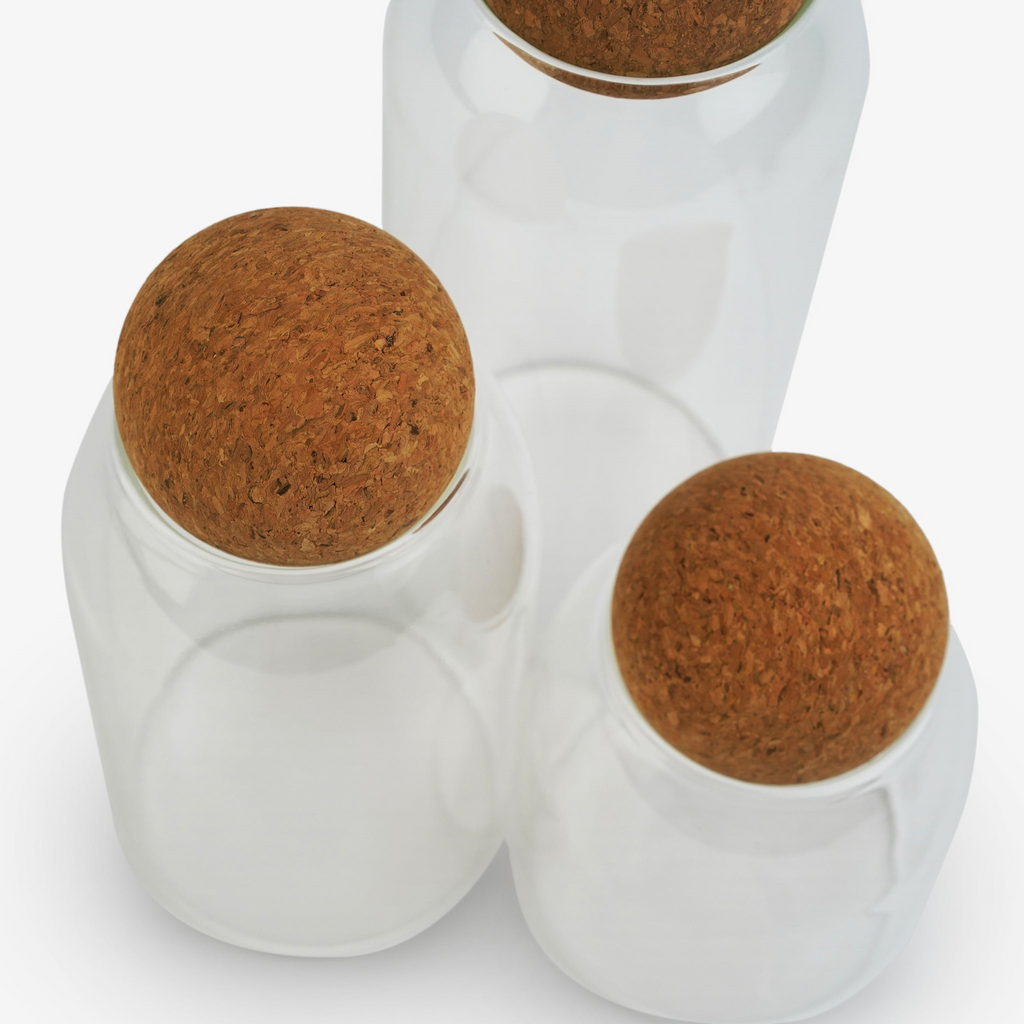 Bloomingville Glass Jar with Cork Ball Lid, 11.5 in.
