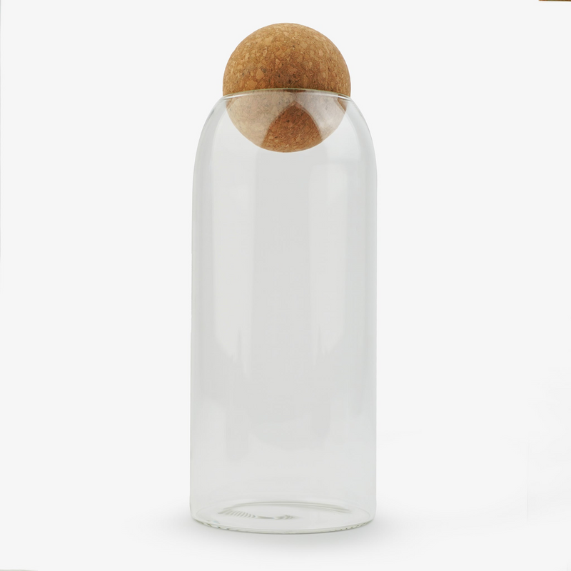 Cork Ball Lid Glass Jar
