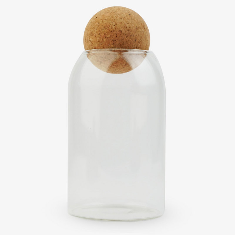 Cork Ball Lid Glass Jar