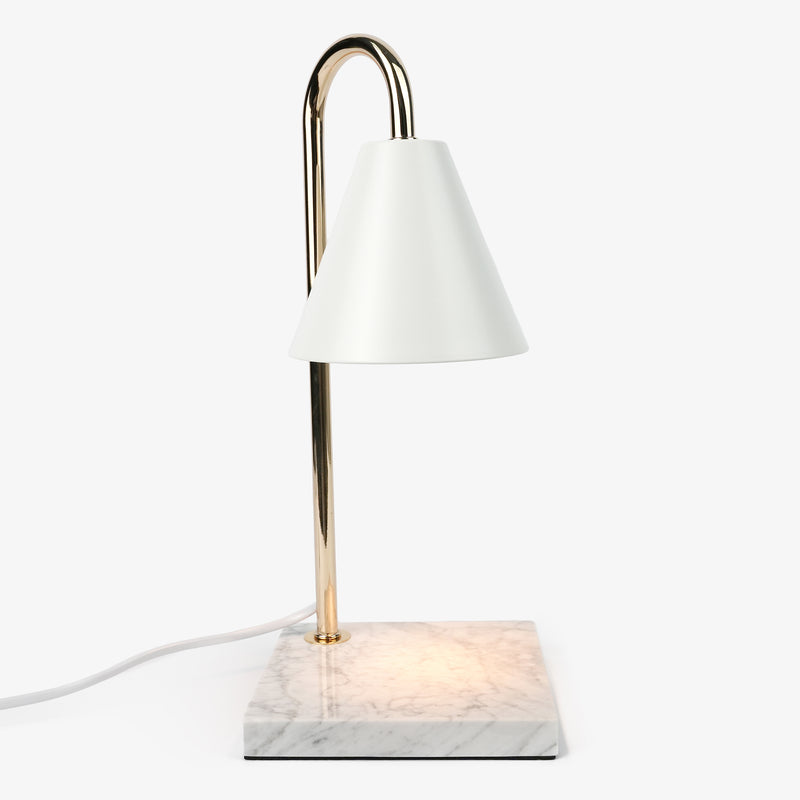 Desk Lamp Candle Warmer with Marble-Pattern Base