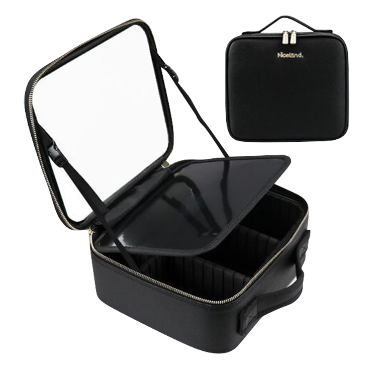 2022 New Lighted Cosmetic Case with Mirror LED Portable Cosmetic Bag Travel  Large-capacity Makeup Storage case