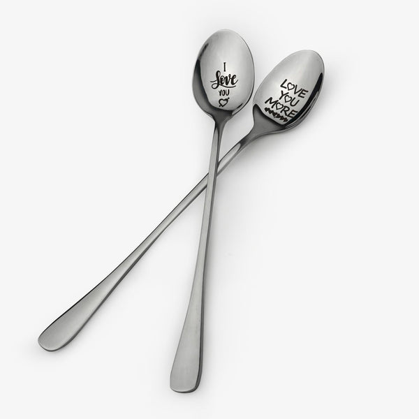 I Love You and Love You More Spoon Set