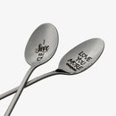I Love You and Love You More Spoon Set